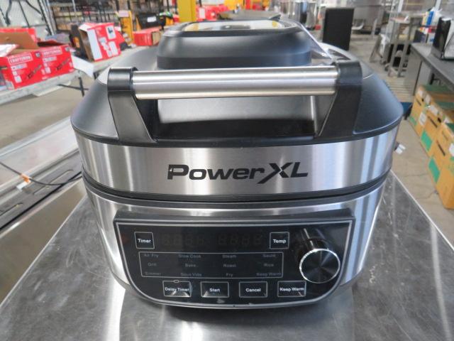  PowerXL Grill Air Fryer Combo 6 QT 12-in-1 Indoor Slow Cooker,  Roast, Bake, 1550-Watts, Stainless Steel Finish (Standard) : Home & Kitchen